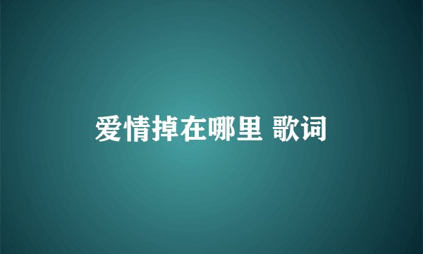 爱情掉在哪里 歌词