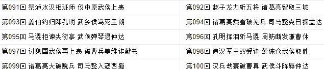 三国演义共有多少回合 每一回合的名称是什么