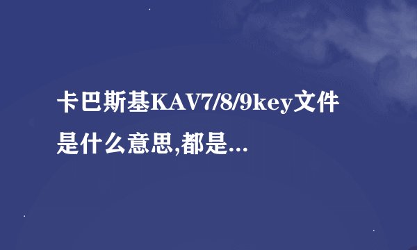 卡巴斯基KAV7/8/9key文件是什么意思,都是哪里版本?