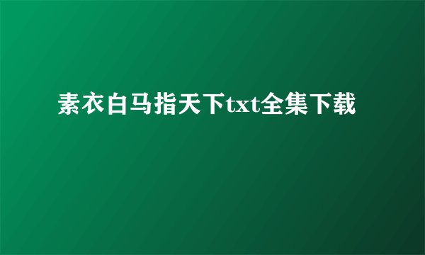 素衣白马指天下txt全集下载