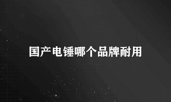 国产电锤哪个品牌耐用