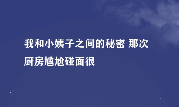 我和小姨子之间的秘密 那次厨房尴尬碰面很囧