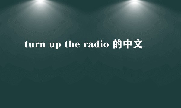 turn up the radio 的中文