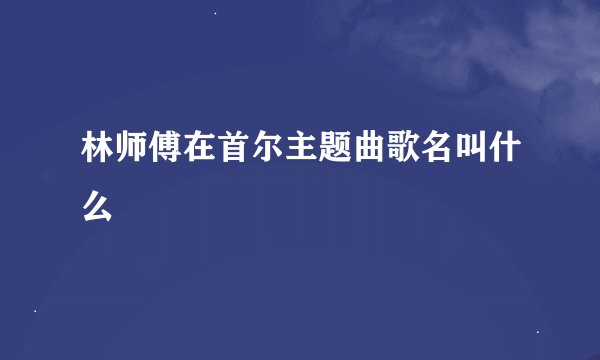 林师傅在首尔主题曲歌名叫什么