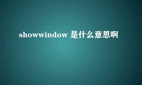 showwindow 是什么意思啊