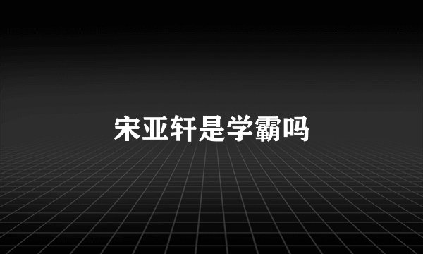 宋亚轩是学霸吗