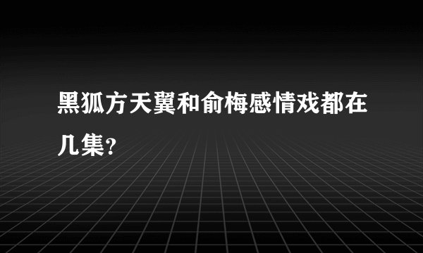 黑狐方天翼和俞梅感情戏都在几集？