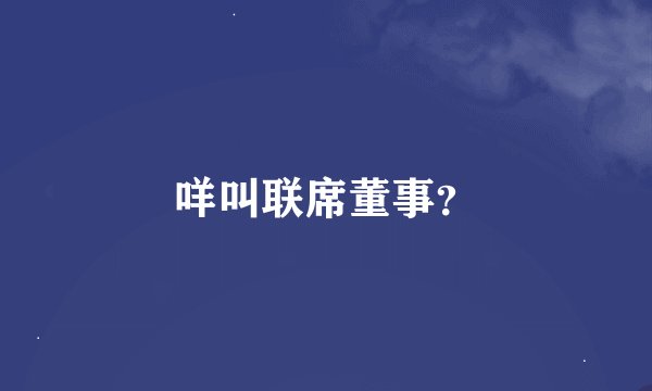 咩叫联席董事？