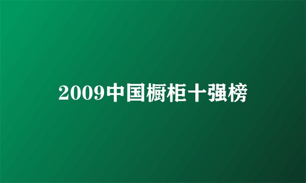 2009中国橱柜十强榜
