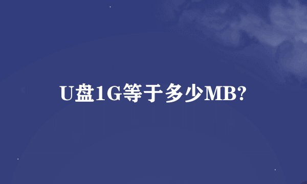 U盘1G等于多少MB?
