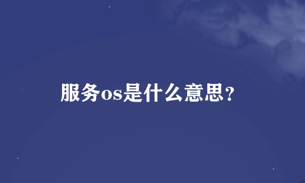 服务os是什么意思？
