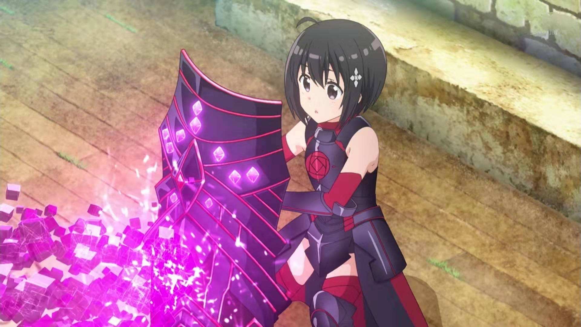 动漫里有个女的玩游戏怕疼把技能都点防御了这个动漫叫什么名字？