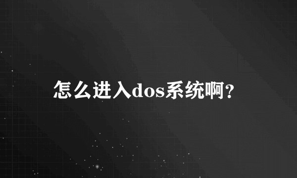 怎么进入dos系统啊？