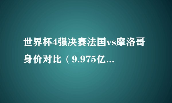 世界杯4强决赛法国vs摩洛哥身价对比（9.975亿vs 2.41亿）