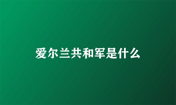 爱尔兰共和军是什么