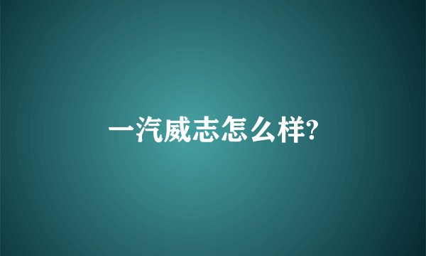 一汽威志怎么样?