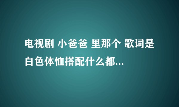 电视剧 小爸爸 里那个 歌词是 白色体恤搭配什么都普通，那首歌歌名是什么