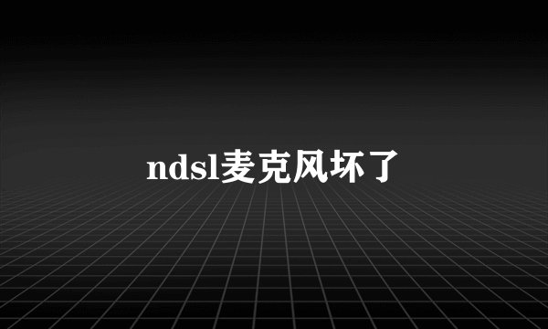ndsl麦克风坏了