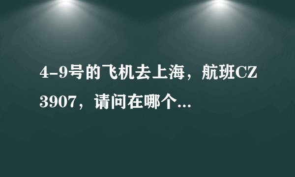 4-9号的飞机去上海，航班CZ3907，请问在哪个登机口登机？