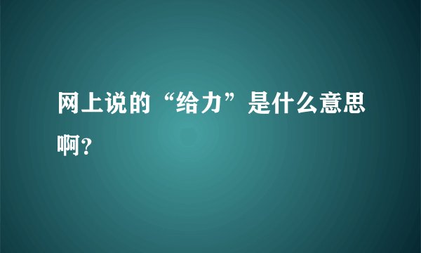 网上说的“给力”是什么意思啊？