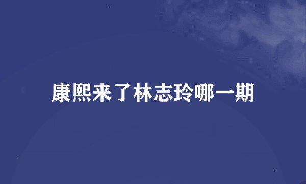 康熙来了林志玲哪一期