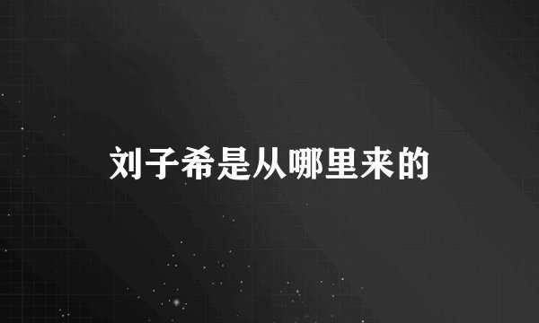 刘子希是从哪里来的