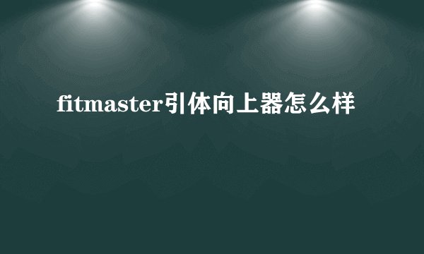fitmaster引体向上器怎么样