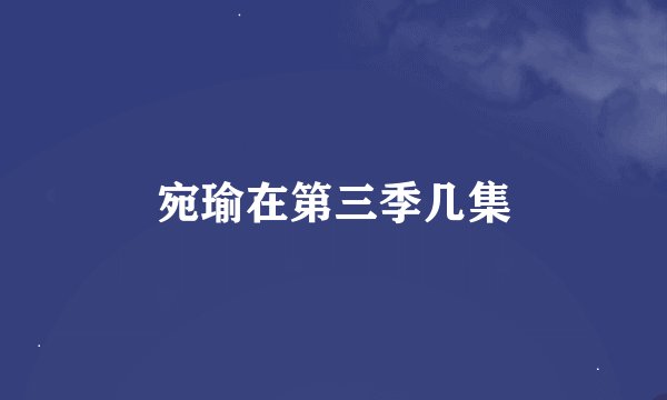 宛瑜在第三季几集