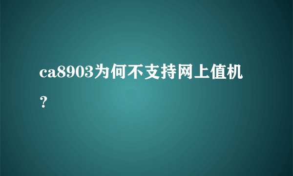 ca8903为何不支持网上值机？