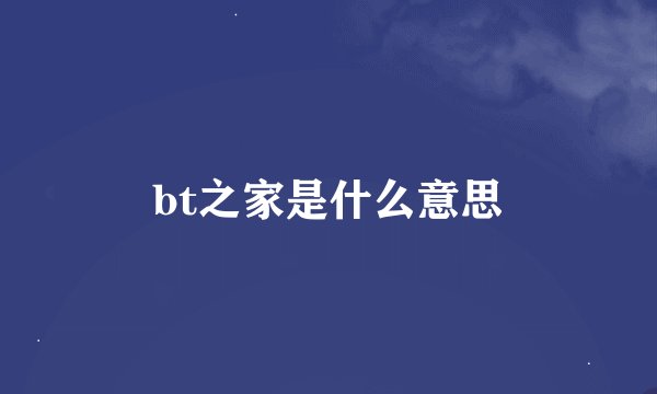 bt之家是什么意思
