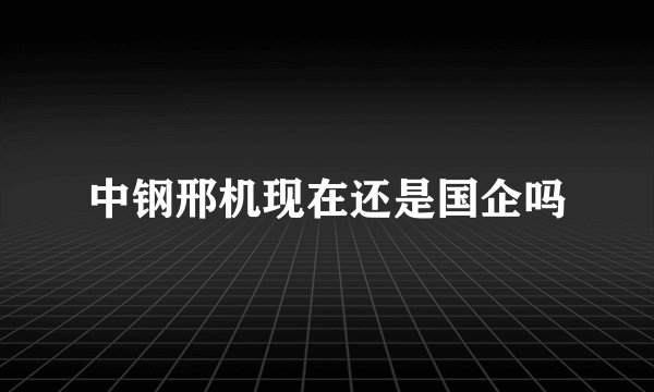中钢邢机现在还是国企吗