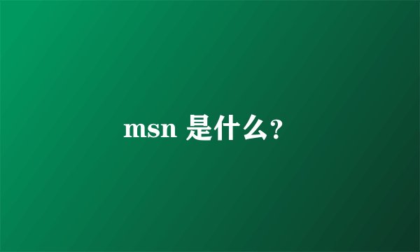 msn 是什么？
