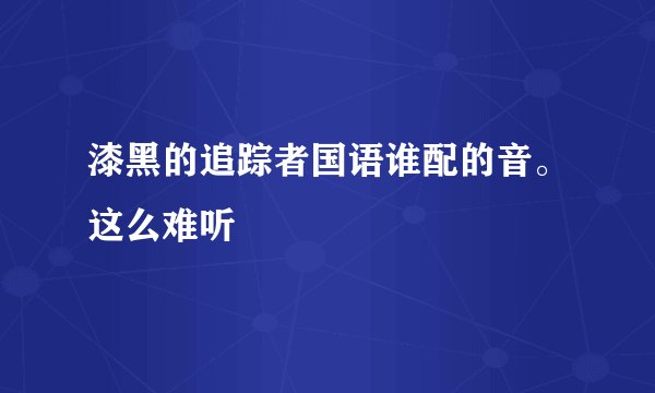 漆黑的追踪者国语谁配的音。这么难听