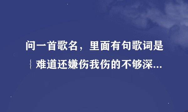 问一首歌名，里面有句歌词是｛难道还嫌伤我伤的不够深，在我面前和他亲吻｝这首歌叫什么？