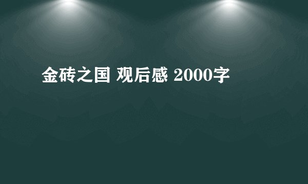 金砖之国 观后感 2000字