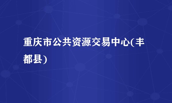 重庆市公共资源交易中心(丰都县)