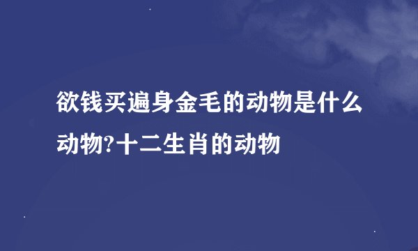 欲钱买遍身金毛的动物是什么动物?十二生肖的动物
