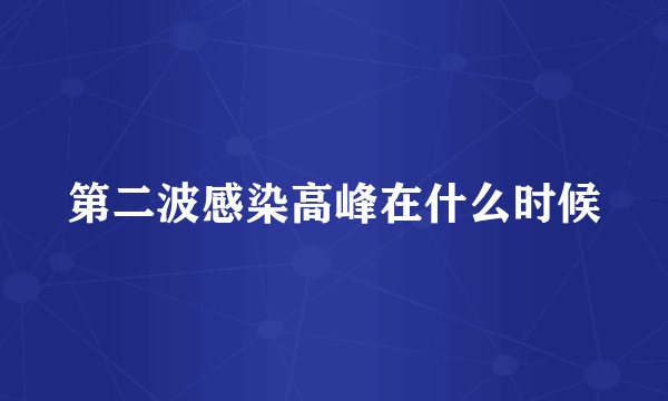 第二波感染高峰在什么时候