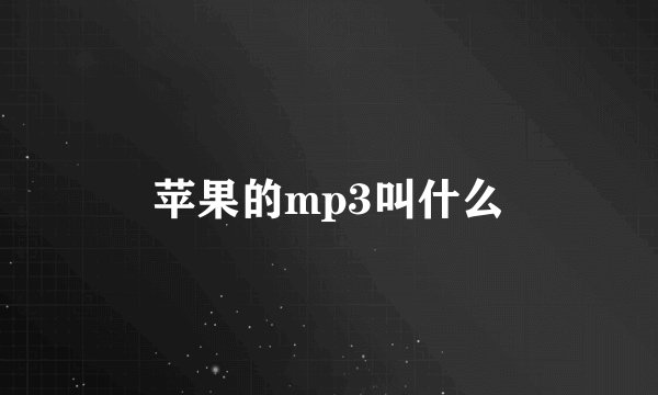 苹果的mp3叫什么