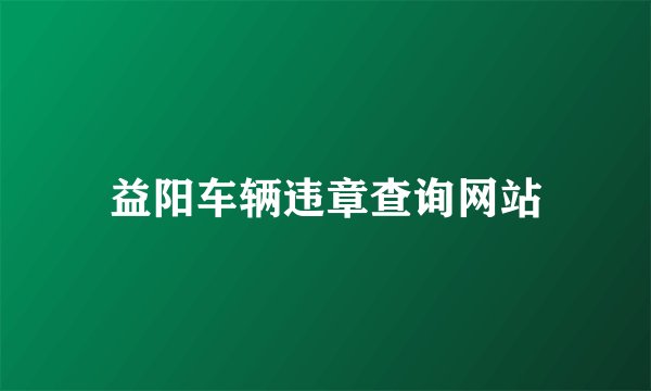 益阳车辆违章查询网站