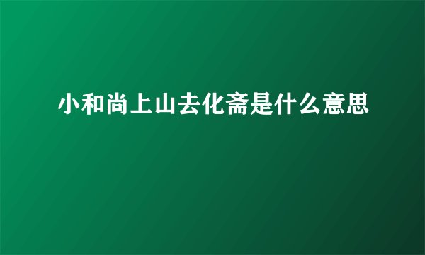 小和尚上山去化斋是什么意思