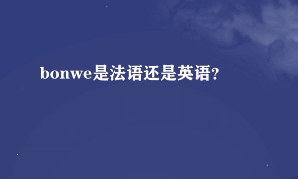 bonwe是法语还是英语？