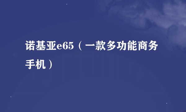 诺基亚e65（一款多功能商务手机）