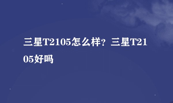 三星T2105怎么样？三星T2105好吗