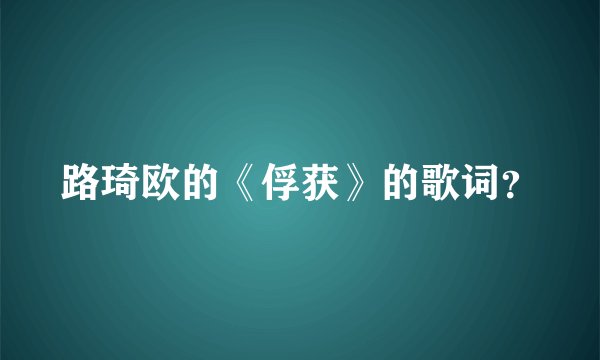 路琦欧的《俘获》的歌词？