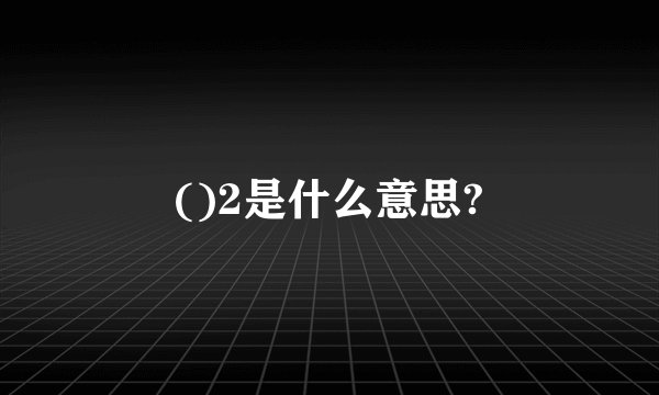 ()2是什么意思?