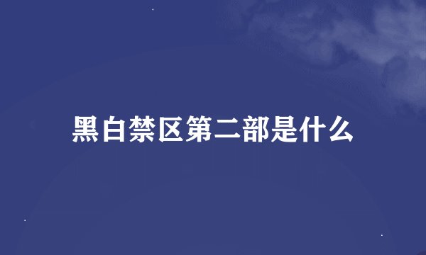 黑白禁区第二部是什么