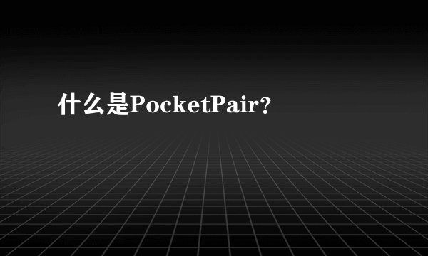 什么是PocketPair？