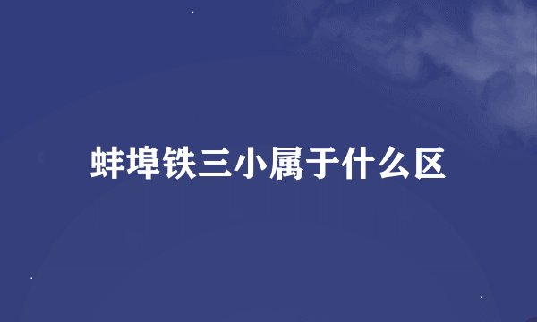 蚌埠铁三小属于什么区