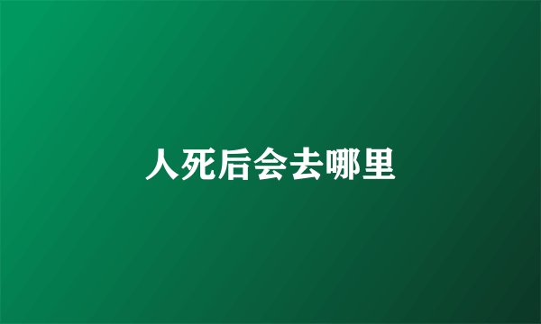 人死后会去哪里